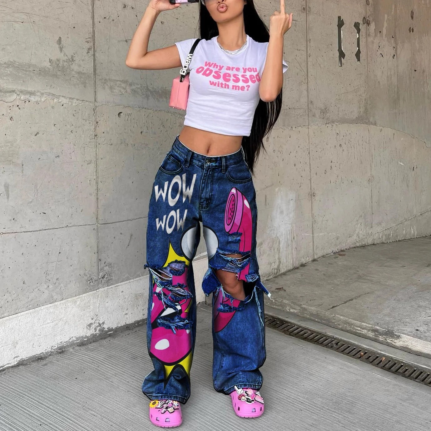 pantalones anchos wow wow estilo callejero