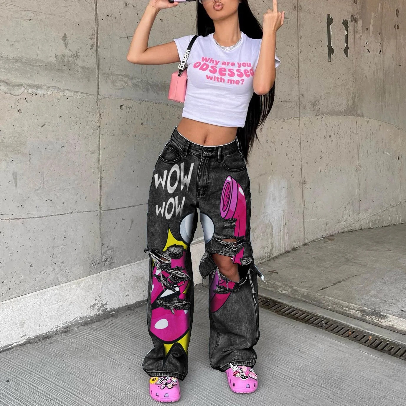 pantalones anchos wow wow estilo callejero